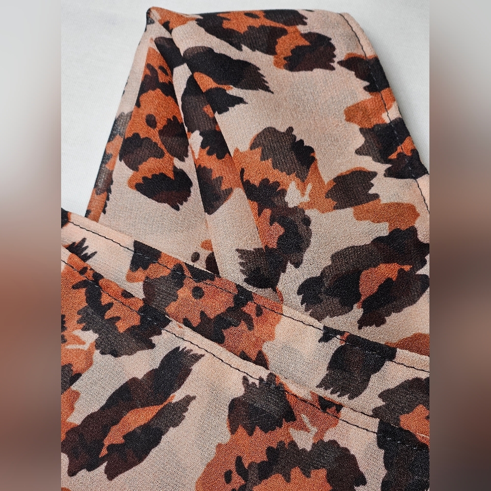 Stylish Tan Bow Accent Women's Bag In Animal Print - Picture 5 of 5